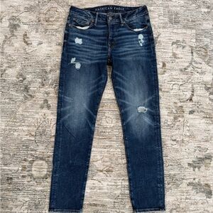 American Eagle Outfitters Men's Distressed Blue Slim Jeans